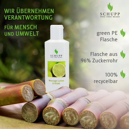 SCHUPP Massage Lotion Lemon, 200ml - Massage cream for good lubrication - moisturizing lotion for dry &amp; chapped skin - Made in Germany