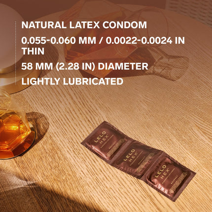 LELO HEX Respect XL, Extra Large Condoms with Greater Strength, Thin but Strong Latex Condom, 58 mm in Diameter (12-Pack)