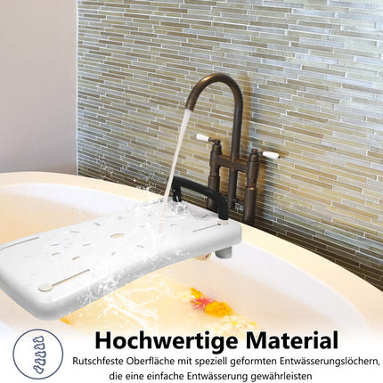 LARS360 Bathtub Board Bathtub Seat Seniors Adults Adjustable Bathtub Board for Sitting Board for Bathtub Seat Board Chair for Bathroom Max 150 kg with Handle, LARS-(HAG1336B), White