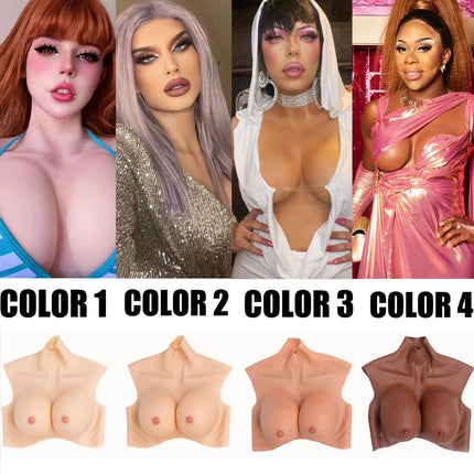 YINSUCDS Silicone Breast Forms Artificial Breasts Fake Breasts CG Cup Silicone Realistic Breast Forms Silicone Breast Plate False Breasts for Crossdresser Drag Queens Cosplay