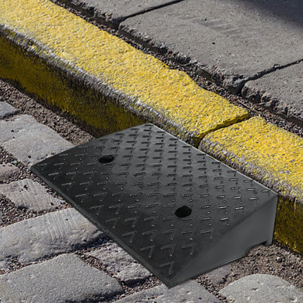 NAIZY 2pcs Curb Ramp Rubber 10cm High Door Threshold Ramp Portable Rubber Ramp Non-Slip Access Ramp Door Threshold for Car, Wheelchair