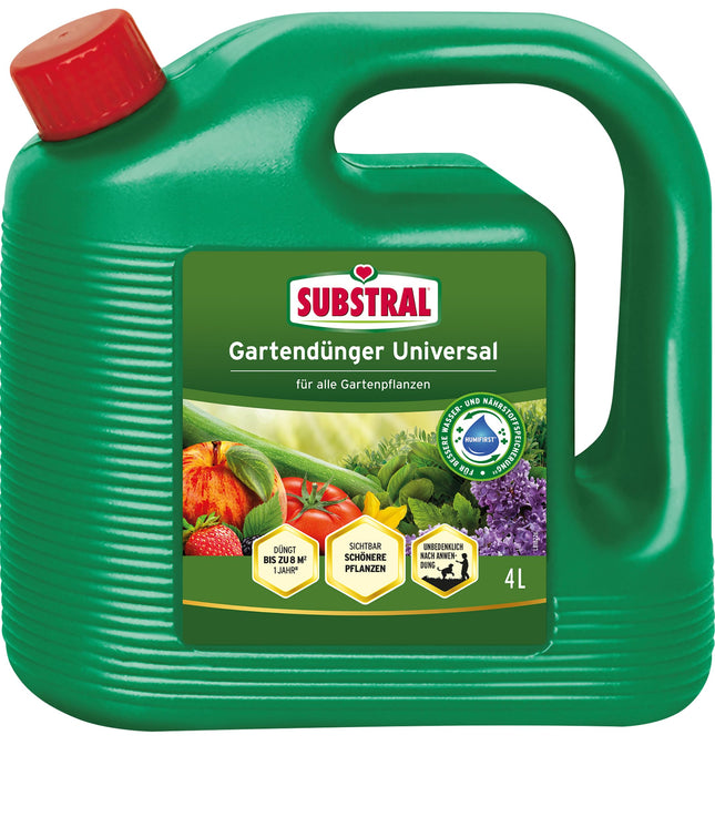 Substral Universal Liquid Fertilizer, 4L - Strengthens plant growth &amp; flowering, with Humifirst for all garden plants, 4 liters