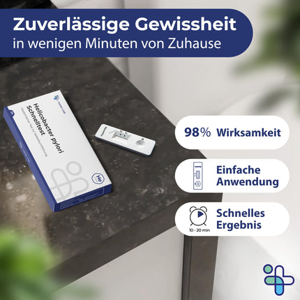 Homehulab 2x Helicobacter Pylori rapid test for home use, simple antigen stool test for stomach complaints such as heartburn or gastritis, can be used as a self-test (2x test)