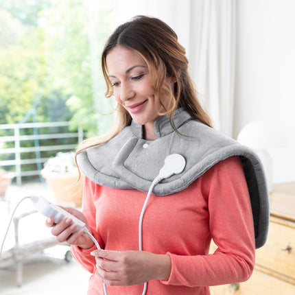 medisana HP 622 Heating Pad for Neck &amp; Shoulder, Electric Heat Cape, Overheating Protection &amp; Automatic Shut-Off, 6 Temperature Settings, Washable, Gray