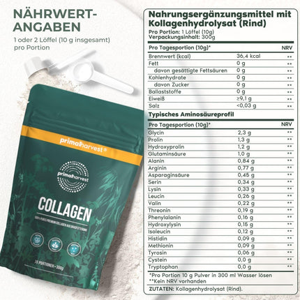 Primal Harvest Collagen Powder (30 servings) - Bioactive Premium Collagen Complex - Sustainable Grass-Fed - Collagen Hydrolysate - Tasteless - Optimal Solubility (Collagen)