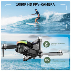 F417 Drone with 1080P Camera for Adults, 90° Adjustable, RGB LED Strip, WiFi FPV Transmission, Dual Camera Drones for Beginners, Brushless, RC Quadcopter Ideal for Beginners &amp; Outdoor Fun, Handbag
