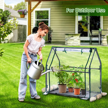 Ohuhu Mini Greenhouse Indoor Greenhouse PVC Film Greenhouse with Waterproof Mat, Tomato House Film Greenhouse Small for Seedling Plant Indoor Herb Garden 91.5x45.5x84 cm