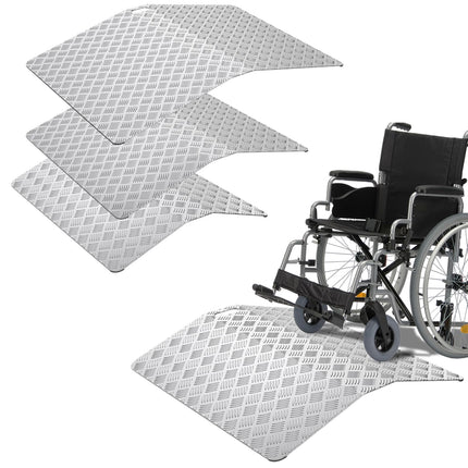 LZQ door threshold ramp, wheelchair ramp, threshold ramp, aluminum ramp for wheelchairs, non-slip threshold bridge, curb ramp, portable with handles, load capacity 270 kg (80 x 70 x 10 cm)