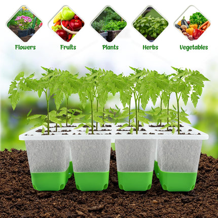 2 Pack Indoor Greenhouse Propagator, Reusable Seed Starter Tray, Silicone Propagator Tray, Seed Starter Tray with Flexible Pop-Out Cells, for Seed Germination Plant Growth