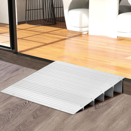 COSTWAY Door Threshold Ramp, Wheelchair Ramp Aluminum with Adjustable Ramp Design &amp; 317 kg Load Capacity, Curb Ramp Non-Slip for Wheelchairs, Strollers (13 cm Height)