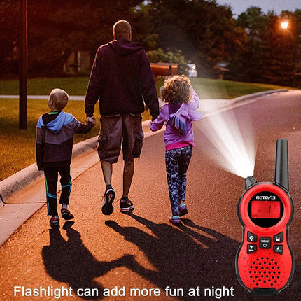Retevis RT638 Walkie Talkie for Kids Ages 3-12, 16 Channels Flashlight VOX, Birthday Gift Toy for Children's Games, Hiking, Garden, Outdoors (Red, 1 Pair)
