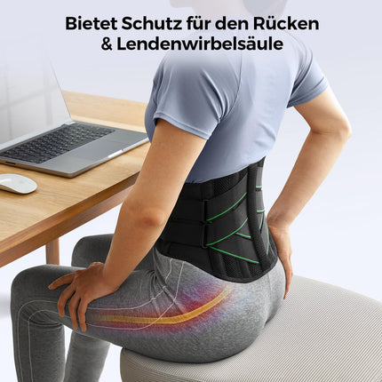 FREETOO Back Support Belt with 7 Metal Supports, Comfortable Back Brace for Men and Women with Removable 3D Lumbar Pad for Lower Back, Lumbar Spine, Breathable Back Belt for Work and Sports
