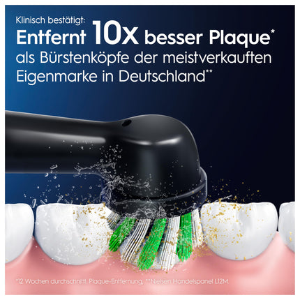 Oral-B Pro CrossAction Electric Toothbrush Heads, Superior Teeth Cleaning, X-Bristles, Original Toothbrush Head, Oral-B Toothbrushes, Mailbox-compatible Packaging, 12 Pack, Black