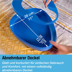Heavy-duty bedpan set with 25 super absorbent pads and liners - For hospital or home use of elderly and bedridden patients - Pads absorb up to 1000ml