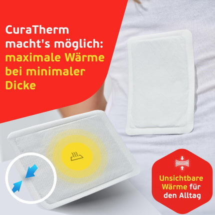 CURATHERM 10x heat patches back neck and shoulder 12 hours of pleasant deep heat back warmer body warmer body warmer self-harming air-active
