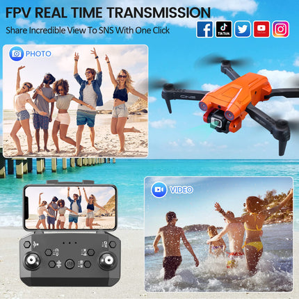 Mingfuxin Foldable Drone with Camera for Beginners, RC Quadcopter Drone with App WIFI FPV Live Video, Altitude Hold, Headless Mode, One-Key Takeoff and Landing for Adults and Kids