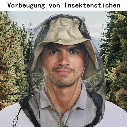 Head Net Face Mesh Head Cover 3 Pack - Insect Protection Head Net, Insect Protection Bee Mesh Head Net, Used for Hiking, Camping, Mountaineering, Fishing, Beekeeping