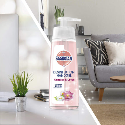 Sagrotan Hand Disinfectant Gel Chamomile &amp; Lotus – Disinfectant for hands in a dispenser – 1 x 200 ml gel