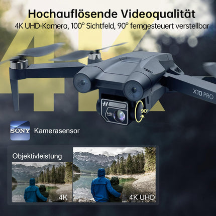 CHUBORY X10 PRO GPS Drone with 4K UHD Camera for Adults, 90 Minutes Flight Time, 1000 Meters Control Range, Auto Return, Follow Mode, Brushless Motor, 5G RC Quadcopter for Beginners