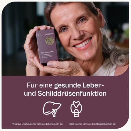 monapure the Transformer Thyroid &amp; Liver Complex with Milk Thistle, Artichoke, Choline, Glutathione, Selenium, NAC + other amino acids - 60 capsules high dosage &amp; vegan