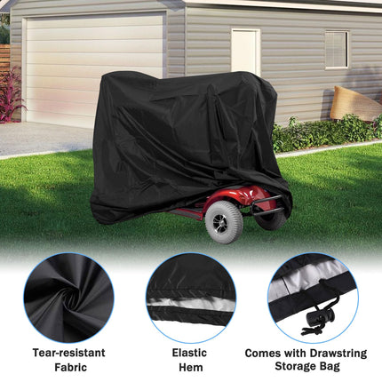 Idota Mobility Scooter Cover, Waterproof Mobility Scooter Cover 210D Oxford Scooter Cover, Universal Cover for Mobility Scooter 140×66×91 cm