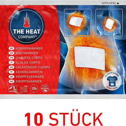 THE HEAT COMPANY Body Warmer - 10 Pieces - Heat Patches for Back &amp; Neck - EXTRA WARM - Body Warmer - Back Warmer - 12 Hours of Cozy Heat - Air Activated - Purely Natural