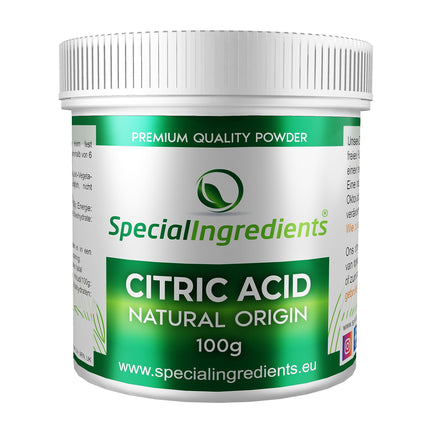 Special Ingredients Citric Acid 100g Pure Food Grade 100% Pure Powder (German Labels and Instructions)