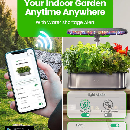 LETPOT LPH-SE WiFi Hydroponic Growing System, 12 Pods Smart Herb Garden Kit for Indoor Use, Indoor Garden with 24W LED Grow Light, 5.5L Water Tank, Pump System, Automatic Timer