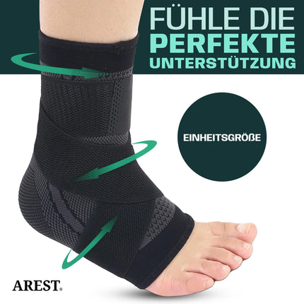 AREST (2-pack) Ankle Brace - Adjustable Ankle Brace - Ankle Support for Sports - Ankle Brace for Left and Right