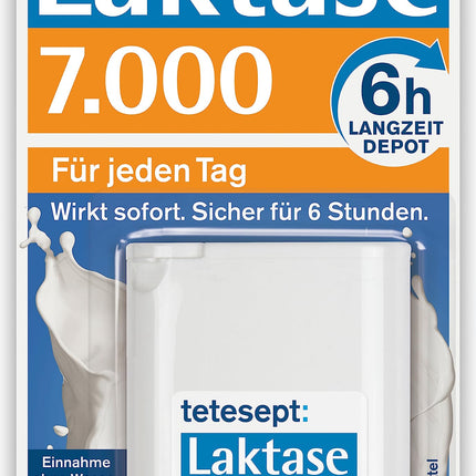 tetesept Lactase 7,000 – Lactase tablets for lactose intolerance – Dietary supplement with immediate effect &amp; 5h long-term depot – 1 can of 90 tablets