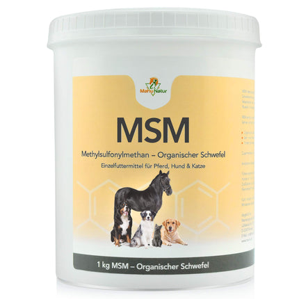 Mahu Natur 1 kg MSM Horse and MSM Dog High Dose - Methylsulfonylmethane (Organic Sulfur) - High Dose and High Purity - MSM Powder 1000g