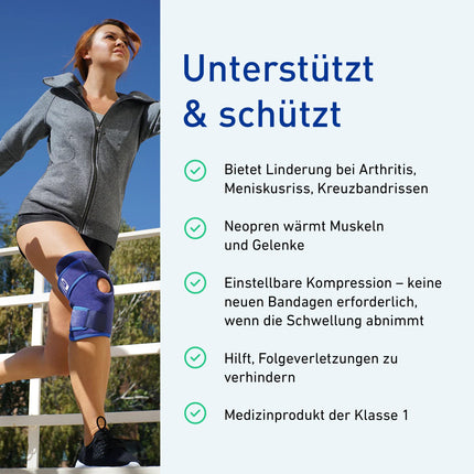 Neo-G Knee Support with Open Patella - Effective support for knee pain, arthritis, meniscus injuries &amp; runner's knee - Adjustable knee support for men and women, ideal for osteoarthritis
