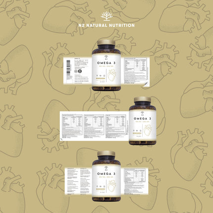 Omega 3 Capsules Highly dosed with 2000 mg fish oil with 700 mg EPA and 500 mg DHA, fish oil with vitamin E and omega 3 fatty acids. 120 softgel capsules of pure marine fish oil from N2 Natural Nutrition
