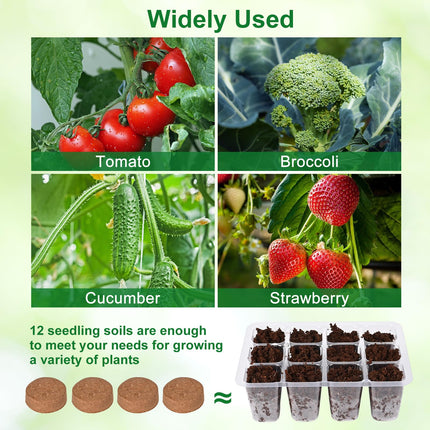 Apritsce seedling kit includes indoor greenhouse with plant lamp, mini greenhouse with 12 seedling soil, 10 labels, 2 tools, for plant growth and seed germination