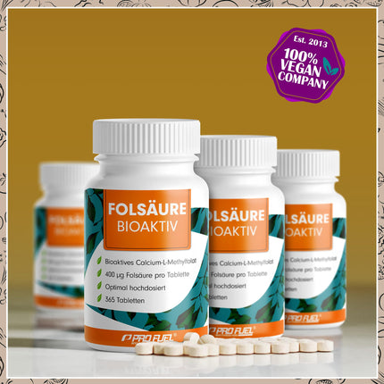 Folic Acid BIOAKTIV 400µg - 365 folic acid tablets with bioactive L-5-MTHF folic acid - optimally dosed for fertility and pregnancy - laboratory-tested with certificate - 100% vegan - one-year supply