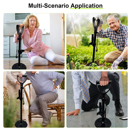 Bed riser, riser for seniors, adjustable height standing aid for sofa, with hand rest below, help to get up from the floor for seniors, stability standing aid &amp; supports, load capacity 90 kg (black)