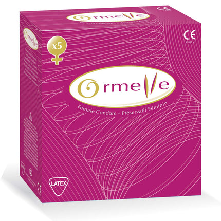 ORMELLE - Female Condom - Inner Condom - Premium Quality Natural Latex - Lubricated - Protection Against Pregnancy &amp; STIs - 1 Pack. Female Condoms