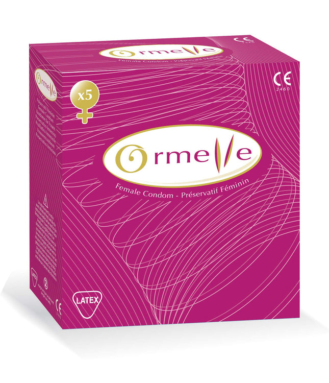 ORMELLE - Female Condom - Inner Condom - Premium Quality Natural Latex - Lubricated - Protection Against Pregnancy &amp; STIs - 1 Pack. Female Condoms