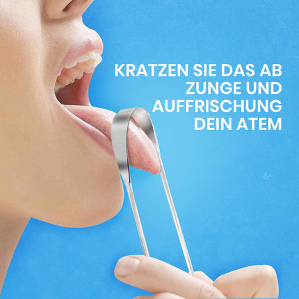 HOKIN Tongue Scraper for Adults Tongue Cleaner Stainless Steel Bad Breath Fight 100% Metal Tongue Scraper Cleaner Men and Women Tongue Brush Oral Hygiene Product (2Pcs Oral Care Pack)