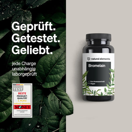 Bromelain - 400 mg (2000 FIP) - 90 gastro-resistant capsules - Natural pineapple extract - Laboratory-tested, high-dose, and produced in Germany