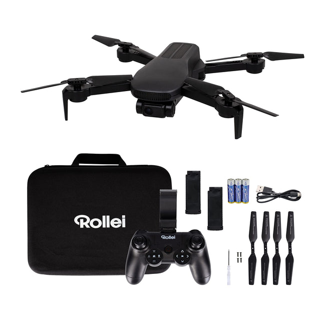 Rollei Fly 80 Combo drone, WiFi live image transmission, 6-axis gyroscope, full HD camera, long flight time, app control and remote control included