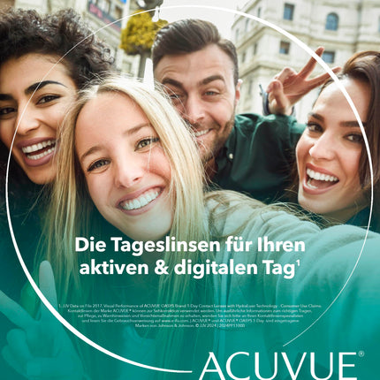 ACUVUE OASYS 1-Day daily lenses help reduce the feeling of tired and dry eyes – Daily contact lenses with -2.75 dpt and BC 8.5 – UV protection and comfortable wear – 90 lenses