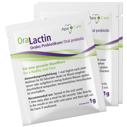 ApaCare OraLactin Oral Probiotic Powder | Probiotic for Advanced Dental and Oral Care | For Fresh Breath and Healthy Oral Flora | 30 Sachets