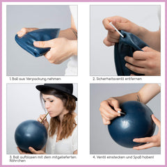 beneyu ® Non-Slip &amp; Superlight Soft Pilates Ball - Gymnastic Ball Small - 23cm + Exercises