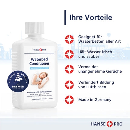 HANSE PRO Waterbed Care Set: 1 x 250 ml Waterbed Conditioner + 1 x 250 ml Waterbed Vinyl Cleaner | Waterbed care with conditioner and vinyl cleaner