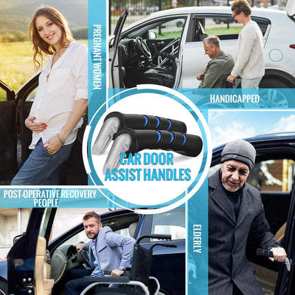 Milifox car exit aid, 2 pieces car assistant support handle for seniors, entry aid car handle for getting out, support handle easy exit exit aid for seniors