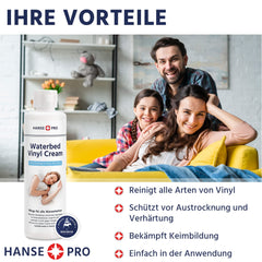 Hanse Pro Waterbed Vinyl Cream (2 x 250 ml) | Waterbed Care | Waterbed Accessories | Suitable for all waterbeds