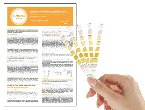 5 x One+Step Diabetes Test I Test strips for determining blood glucose levels I Early detection of diabetes I Simple home test I Additional self-monitoring of other important health values