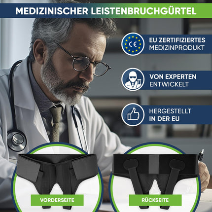 aHeal Inguinal Hernia Men's Medical Support Belt - Inguinal Hernia Belt for Men, Soft Elastic Hernia Band, Pain Relief Inguinal Hernia Belt &amp; Hernia Belt - Size 3 Black