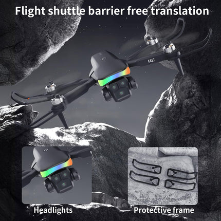 F417 Drone with 1080P Camera for Adults, 90° Adjustable, RGB LED Strip, WiFi FPV Transmission, Dual Camera Drones for Beginners, Brushless, RC Quadcopter Ideal for Beginners &amp; Outdoor Fun, Handbag
